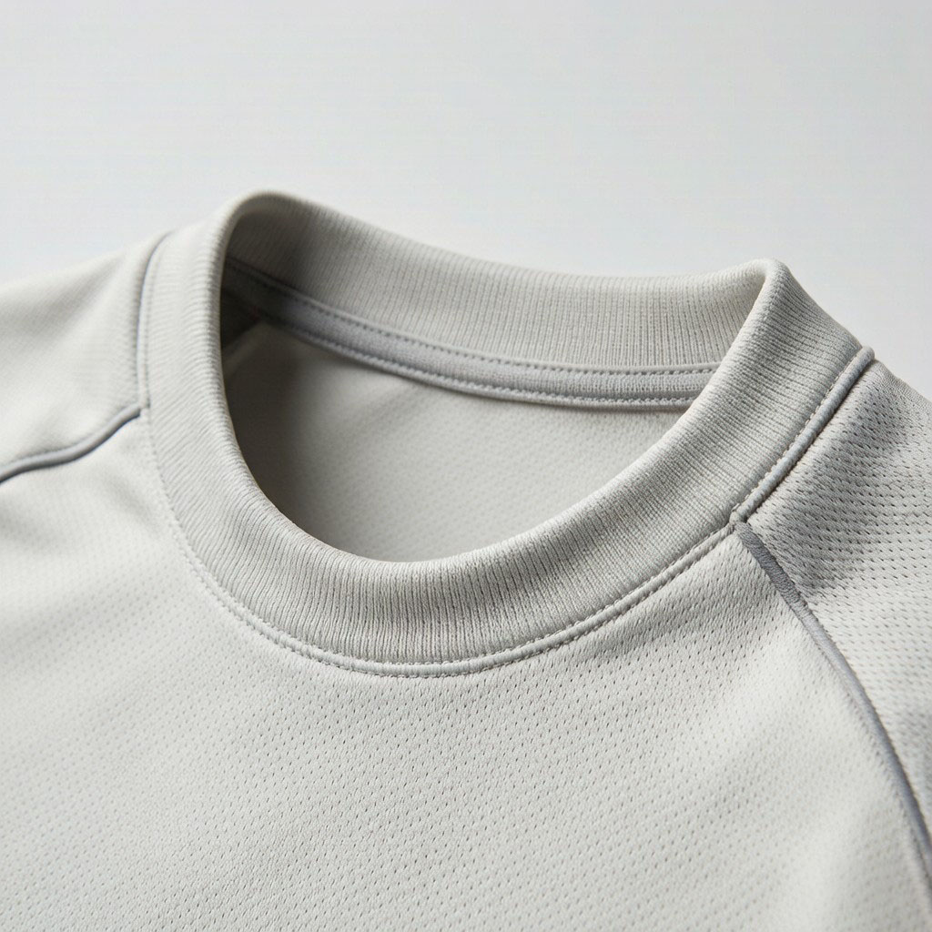 Jersey collar stitching detail
